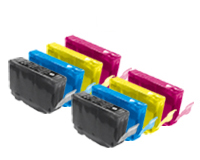 Double Set PGI-5BK & CLI-8C/M/Y Compatible (8) Cartridges