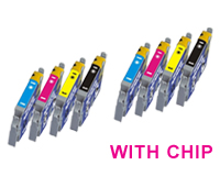 Double Set Epson TO321BK & TO422/3/4 Compatible (8) Cartridges - Click Image to Close