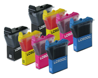Double Set Brother 2×LC600BK/C/M/Y Compatible Ink (8 Cartridges) - Click Image to Close