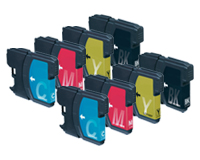 Double Set Brother LC985 BK/C/M/Y Compatible Ink (8 Cartridges) - Click Image to Close