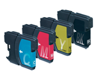 Full Set Brother LC980BK/C/M/Y Compatible Ink Cartridges - Click Image to Close